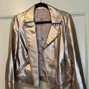 Rose gold faux leather jacket